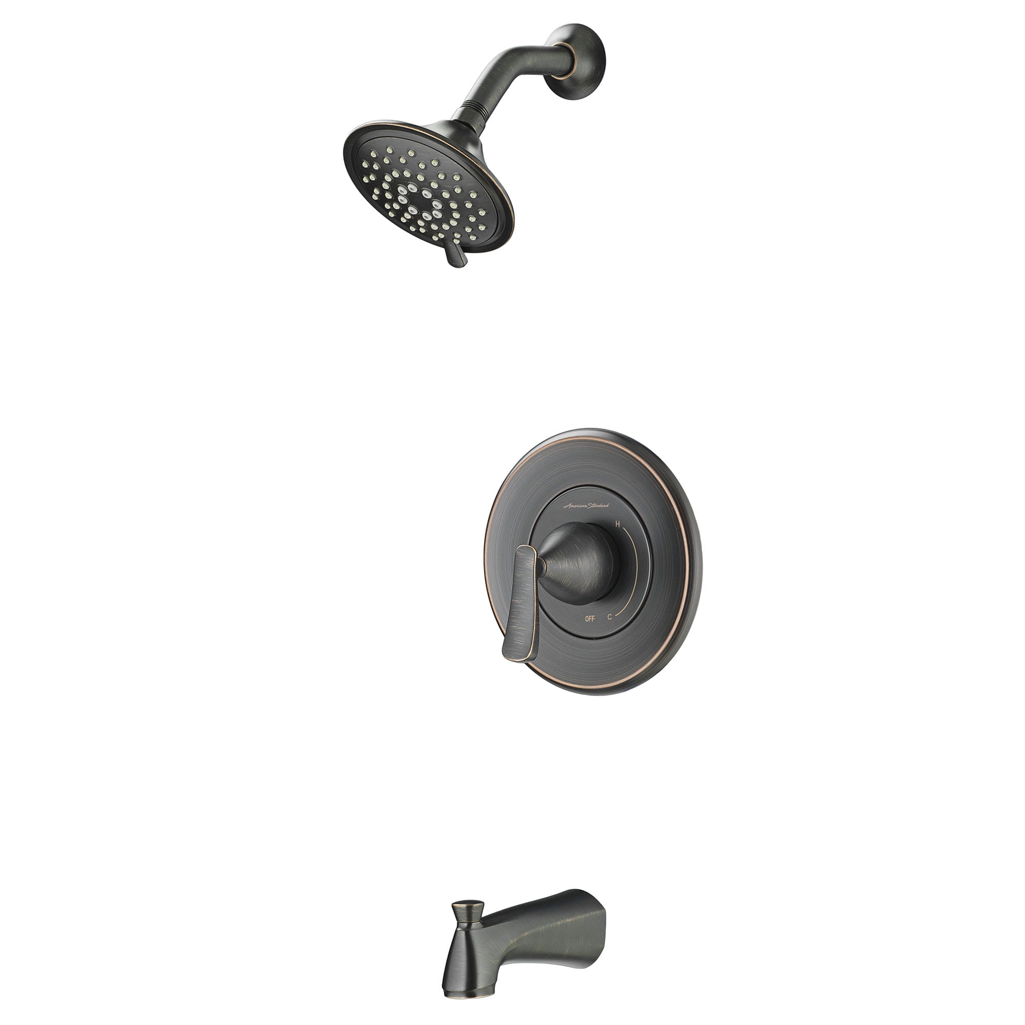 Chatfield 20 GPM Tub and Shower Trim Kit with 3 Function Showerhead Ceramic Disc Valve Cartridge with Lever Handle LEGACY BRONZE
